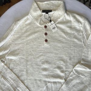 Mens express sweater with collar and 3 buttons